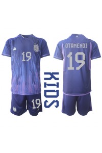 Argentinië Nicolas Otamendi #19 Babytruitje Uit tenue Kind WK 2022 Korte Mouw (+ Korte broeken)